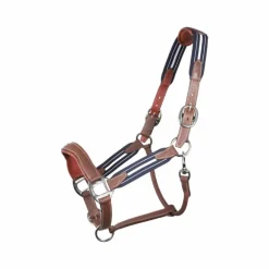 Antarès Sellier - Licol en cuir Stressless grainé havane / marine