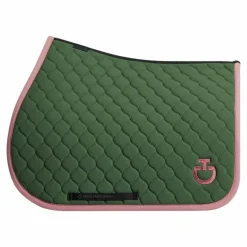Cavalleria Toscana - Tapis de selle Circular Quilted forest green/ candy pink