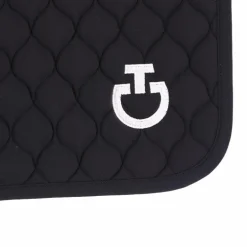 Cavalleria Toscana - Tapis de selle Circular Quilted Jersey noir et logo blanc