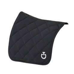 Cavalleria Toscana - Tapis de dressage Diamond Quilted Jersey marine et logo blanc
