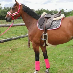 Dance With Him - Tapis de selle Gris chiné/ blanc/ fuchsia