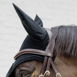Dyon - Bridon muserolle combinée Tressé Pull Back havane