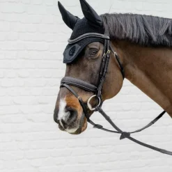 Dyon - Bridon muserolle combinée Tressé Pull Back noir