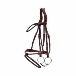 Dyon - Bridon tressé avec noseband amovible New English Collection marron