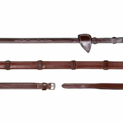 Dyon - Rênes caoutchouc 1/2 avec 7 arrêtoirs US Collection brun