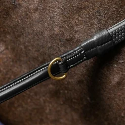 Dyon - Rênes Howlett en caoutchouc 1/2 avec 7 arrêtoirs D Collection noir