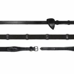 Dyon - Rênes tissu 5/8 avec 9 arrêtoirs New English Collection noir