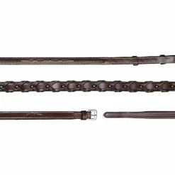 Dyon - Rênes tressées 1/2 US Collection marron