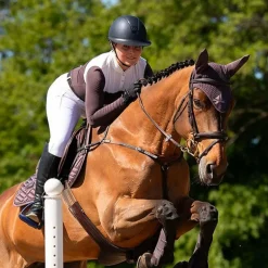 Equestrian Stockholm - Bonnet pour chevaux Moonless Night marron/ violet