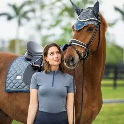 Equestrian Stockholm - Tapis de dressage Metallic Blue bleu