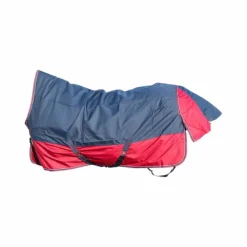 Equithème - Couverture d'extérieur Tyrex 1200D high neck marine/bordeaux 0g