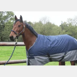 Equithème - Couverture d'extérieur Tyrex 600D marine/gris 300g