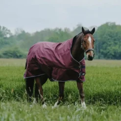 Equithème - Couverture d'extérieur Tyrex 1200D High Neck bordeaux 150g