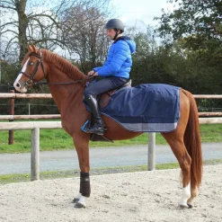 Equithème - Couvre-reins Tyrex doublé polycoton marine/gris 600D 0g