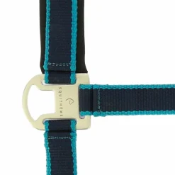 Equithème - Licol + longe Satiné marine/ turquoise