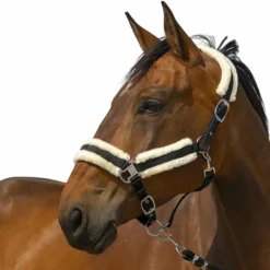 Equithème - Licol nylon Mouton noir/ blanc