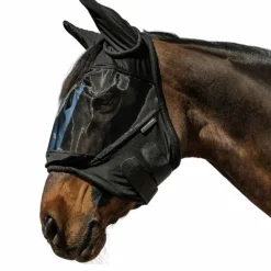 Equithème - Masque anti-mouches et anti-UV Doux noir