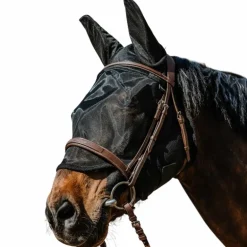 Equithème - Masque anti-mouches et UV Anatomic noir