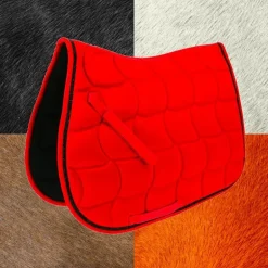 Equithème - Tapis de selle Satin rouge