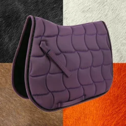 Equithème - Tapis de selle Satin prune