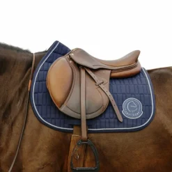 Equithème - Tapis de selle Compet Je t'aime marine