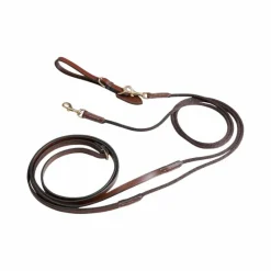 Eric Thomas - Rênes allemandes cuir et corde Marron