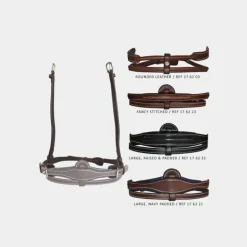 Flags & Cup - Centre de muserolle cuir rond marron