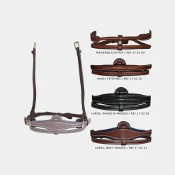 Flags & Cup - Centre de muserolle cuir rond noir