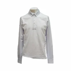 Flags & Cup - Polo de concours manches longues homme San Remo blanc