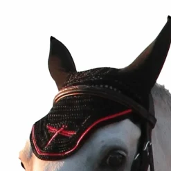 Freejump - Bonnet pour cheval Noir / Rouge