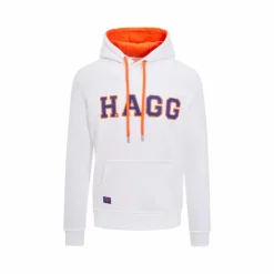 Hagg - Sweat à capuche homme blanc/ orange/ bleu roi