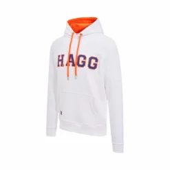 Hagg - Sweat à capuche homme blanc/ orange/ bleu roi