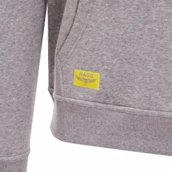 Hagg - Sweat à capuche homme gris/ jaune