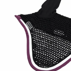 Harcour - Bonnet pour chevaux Feeby noir/ figue