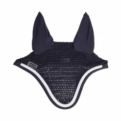 Harcour - Bonnet pour chevaux Feeby marine/ blanc