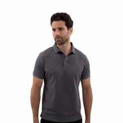 Harcour - Polo manches courtes homme Oscar ardoise