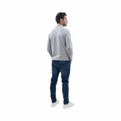 Harcour - Polo manches longues homme Malik gris chiné
