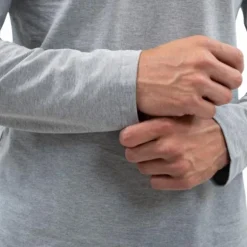 Harcour - Polo manches longues homme Malik gris chiné