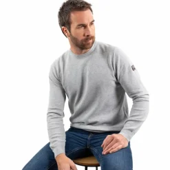 Harcour - Pullover manches longues homme casual Paul gris chiné