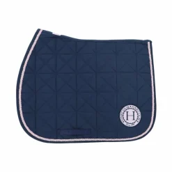 Harcour - Tapis de selle Suze marine/ rose