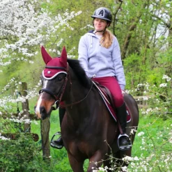 Horse Pilot - Bonnet pour chevaux mesh bordeaux/ gris