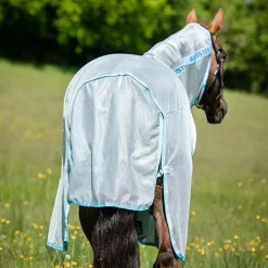 Horseware - Couverture anti-mouches Amigo AmECO bug buster argent/ bleu clair