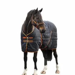 Horseware - Couverture d'écurie Rambo noir/ orange 200g