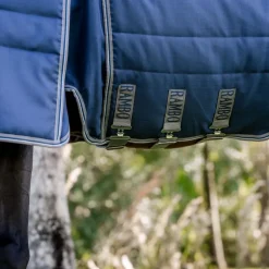 Horseware - Couverture de box Rambo Optimo Stable marine/ thunderstorm grey/ argent 400g