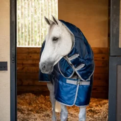 Horseware - Couverture de box Amigo Ripstop Insulator Plus Stable marine/ titanium grey 200g