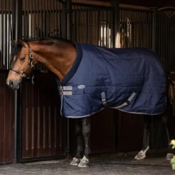 Horseware - Couverture de box Rhino Stable VL marine/ titanium grey/ classic blue 250g