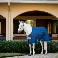 Horseware - Couverture de box Amigo Ripstop Insulator Stable marine/ titanium grey 200g