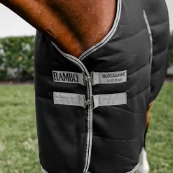 Horseware - Couverture de box Rambo Stable noir/ thunderstorm grey/ argent 100g