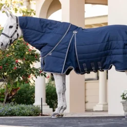 Horseware - Couverture de box Rambo Optimo Stable Plus marine/ thunderstorm grey/ argent 400g