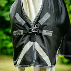 Horseware - Couverture d'extérieur Rambo Wug noir/ thunderstorm grey/ argent 200g